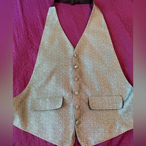 Mel Howard tux vest sage green with a light sheen to it .. small- med